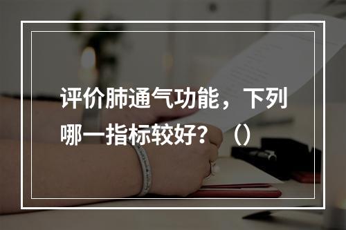 评价肺通气功能，下列哪一指标较好？（）