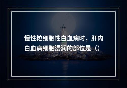 慢性粒细胞性白血病时，肝内白血病细胞浸润的部位是（）