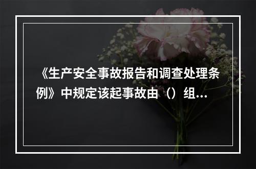 《生产安全事故报告和调查处理条例》中规定该起事故由（）组织事