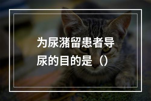 为尿潴留患者导尿的目的是（）