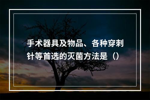 手术器具及物品、各种穿刺针等首选的灭菌方法是（）