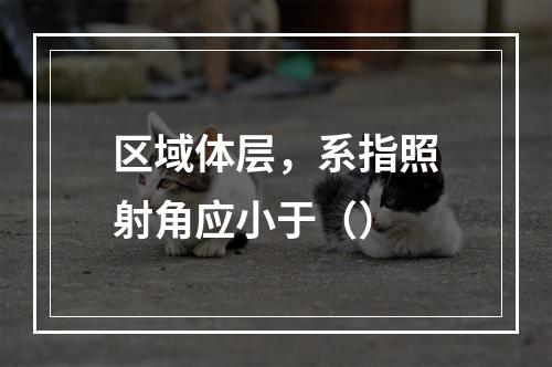 区域体层，系指照射角应小于（）