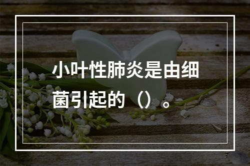 小叶性肺炎是由细菌引起的（）。