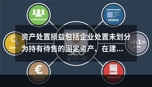 资产处置损益包括企业处置未划分为持有待售的固定资产、在建工程