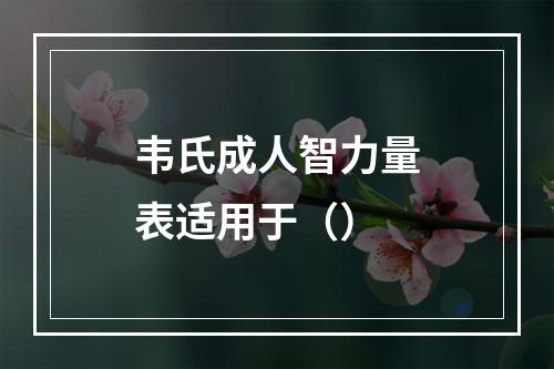 韦氏成人智力量表适用于（）