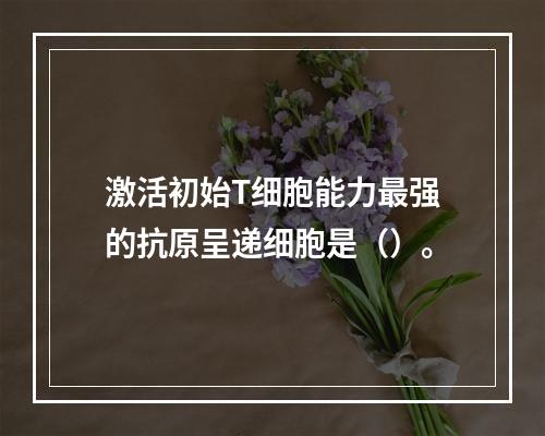 激活初始T细胞能力最强的抗原呈递细胞是（）。