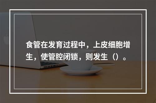 食管在发育过程中，上皮细胞增生，使管腔闭锁，则发生（）。