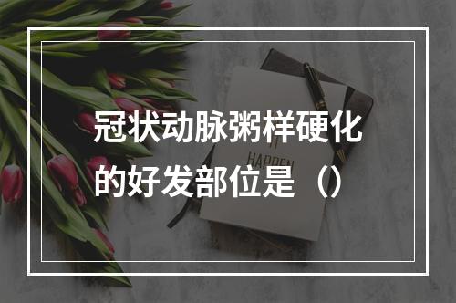 冠状动脉粥样硬化的好发部位是（）