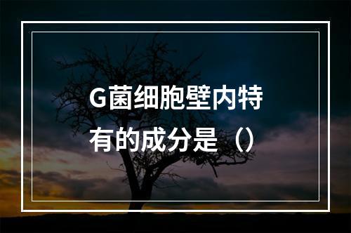 G菌细胞壁内特有的成分是（）