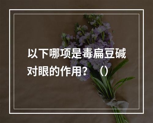 以下哪项是毒扁豆碱对眼的作用？（）