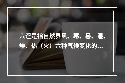 六淫是指自然界风、寒、暑、湿、燥、热（火）六种气候变化的统称