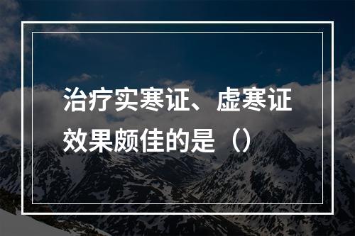 治疗实寒证、虚寒证效果颇佳的是（）