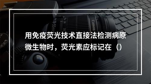 用免疫荧光技术直接法检测病原微生物时，荧光素应标记在（）