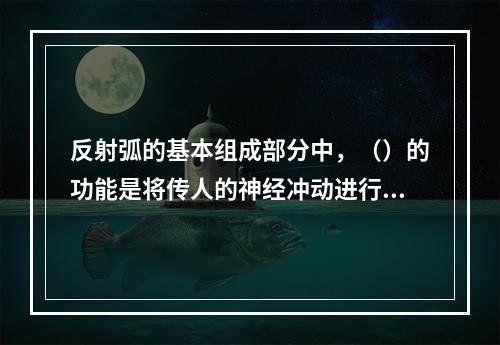 反射弧的基本组成部分中，（）的功能是将传人的神经冲动进行分析