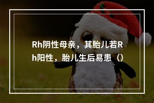 Rh阴性母亲，其胎儿若Rh阳性，胎儿生后易患（）