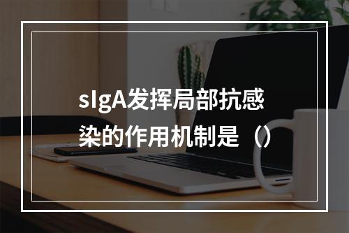 sIgA发挥局部抗感染的作用机制是（）