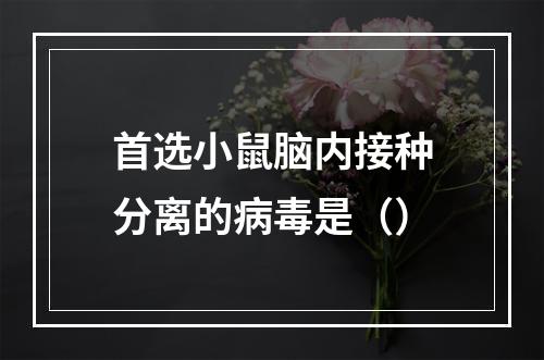 首选小鼠脑内接种分离的病毒是（）