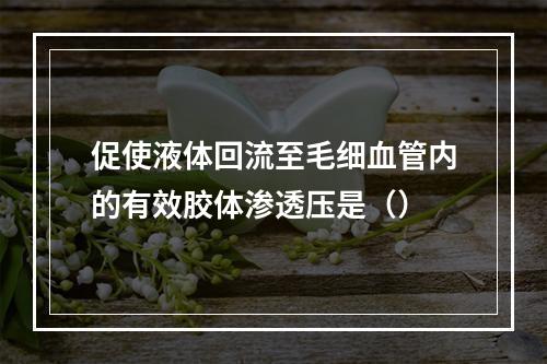 促使液体回流至毛细血管内的有效胶体渗透压是（）