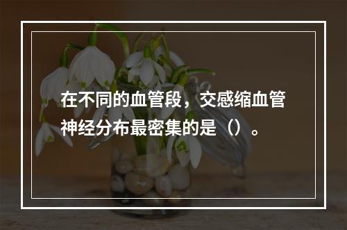 在不同的血管段，交感缩血管神经分布最密集的是（）。