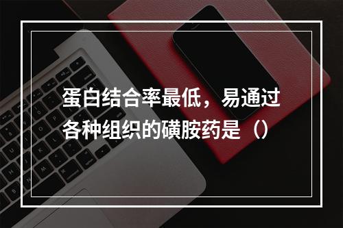 蛋白结合率最低，易通过各种组织的磺胺药是（）