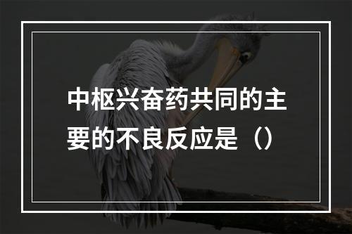 中枢兴奋药共同的主要的不良反应是（）