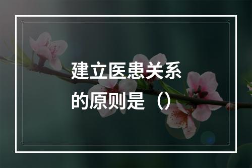 建立医患关系的原则是（）