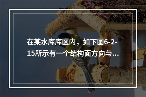 在某水库库区内，如下图6-2-15所示有一个结构面方向与坡