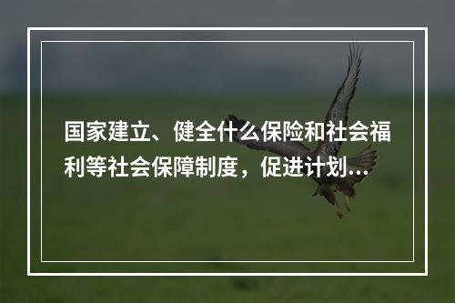 国家建立、健全什么保险和社会福利等社会保障制度，促进计划生育