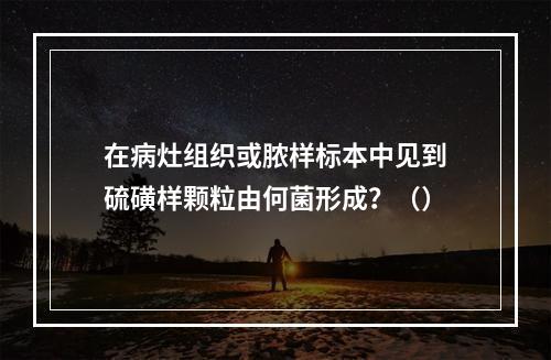 在病灶组织或脓样标本中见到硫磺样颗粒由何菌形成？（）