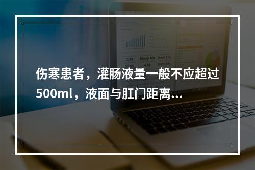 伤寒患者，灌肠液量一般不应超过500ml，液面与肛门距离小于