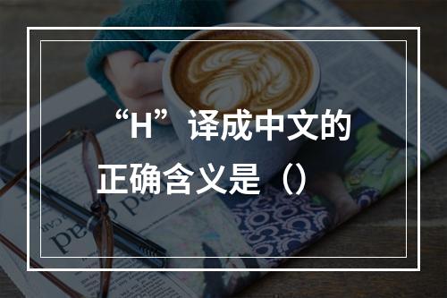 “H”译成中文的正确含义是（）