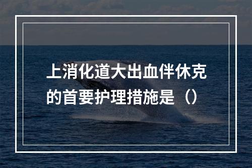 上消化道大出血伴休克的首要护理措施是（）