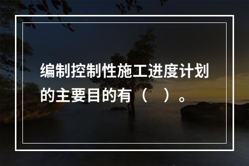 编制控制性施工进度计划的主要目的有（　）。