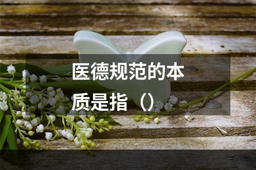 医德规范的本质是指（）