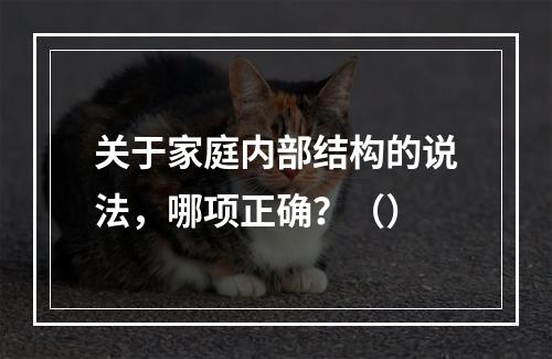 关于家庭内部结构的说法，哪项正确？（）