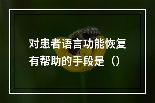 对患者语言功能恢复有帮助的手段是（）