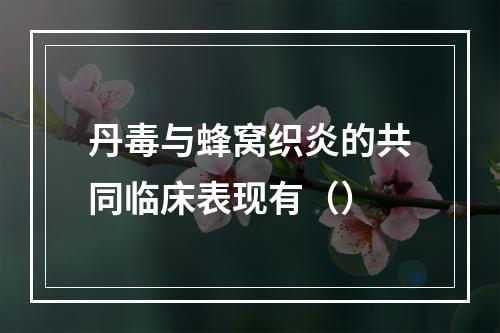 丹毒与蜂窝织炎的共同临床表现有（）