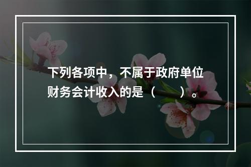 下列各项中，不属于政府单位财务会计收入的是（　　）。