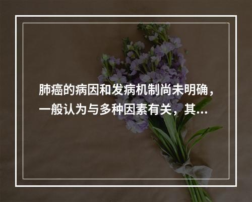 肺癌的病因和发病机制尚未明确，一般认为与多种因素有关，其中导