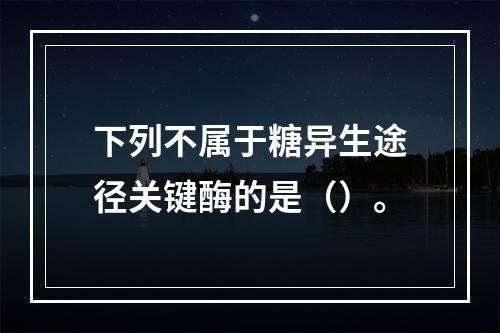 下列不属于糖异生途径关键酶的是（）。