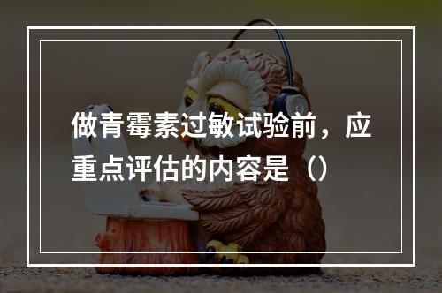 做青霉素过敏试验前，应重点评估的内容是（）