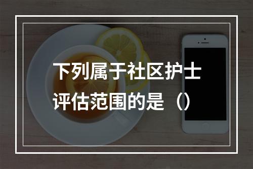 下列属于社区护士评估范围的是（）