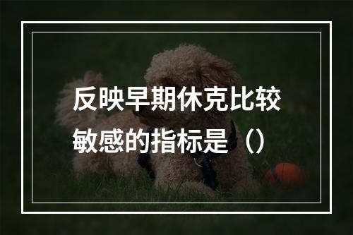 反映早期休克比较敏感的指标是（）