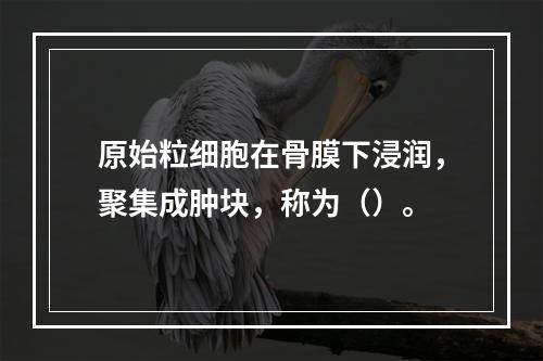 原始粒细胞在骨膜下浸润，聚集成肿块，称为（）。