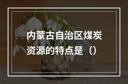 内蒙古自治区煤炭资源的特点是（）