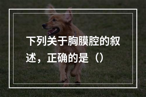 下列关于胸膜腔的叙述，正确的是（）