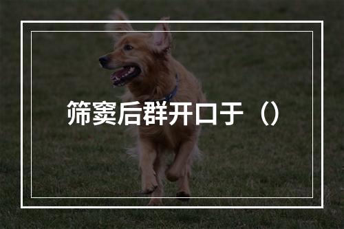 筛窦后群开口于（）