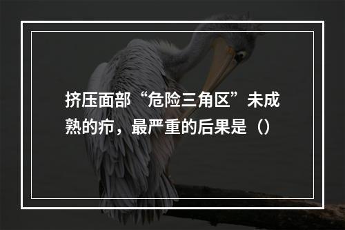 挤压面部“危险三角区”未成熟的疖，最严重的后果是（）