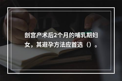 剖宫产术后2个月的哺乳期妇女，其避孕方法应首选（）。