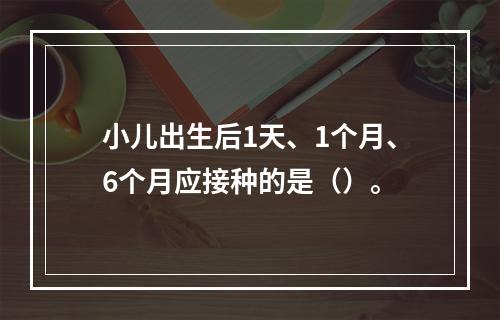 小儿出生后1天、1个月、6个月应接种的是（）。